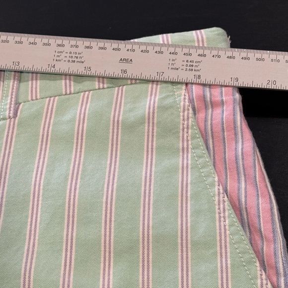 American Living Pastel Color Block Pinstriped 11” Oxford Colorful Mens Shorts 38 - Picture 11 of 12